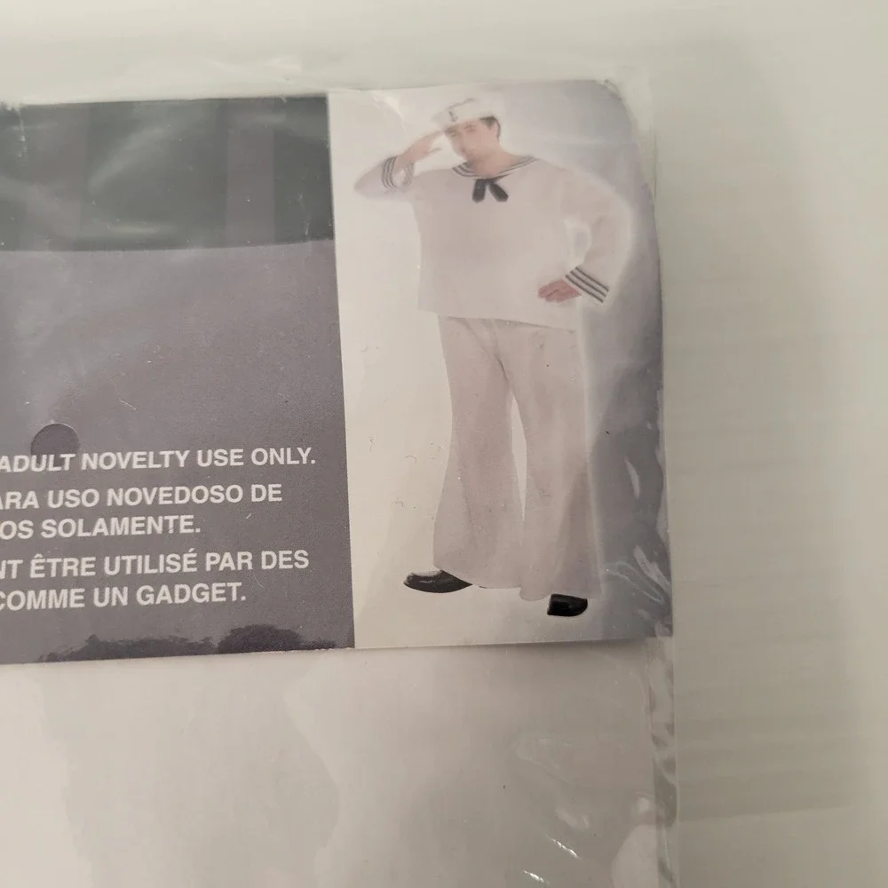 New Amscan Sailor Man Costume Adult Plus 48-52 #873 4 Pc Hat Tie Shirt Pants